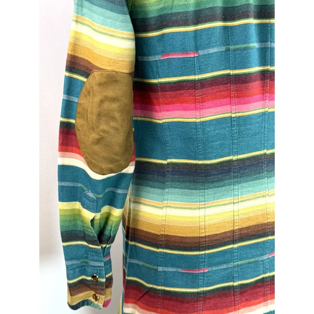 Tasha Polizzi Colt 44 Serape Stripe Tunic Western Shirt Dress Women S 1095-02